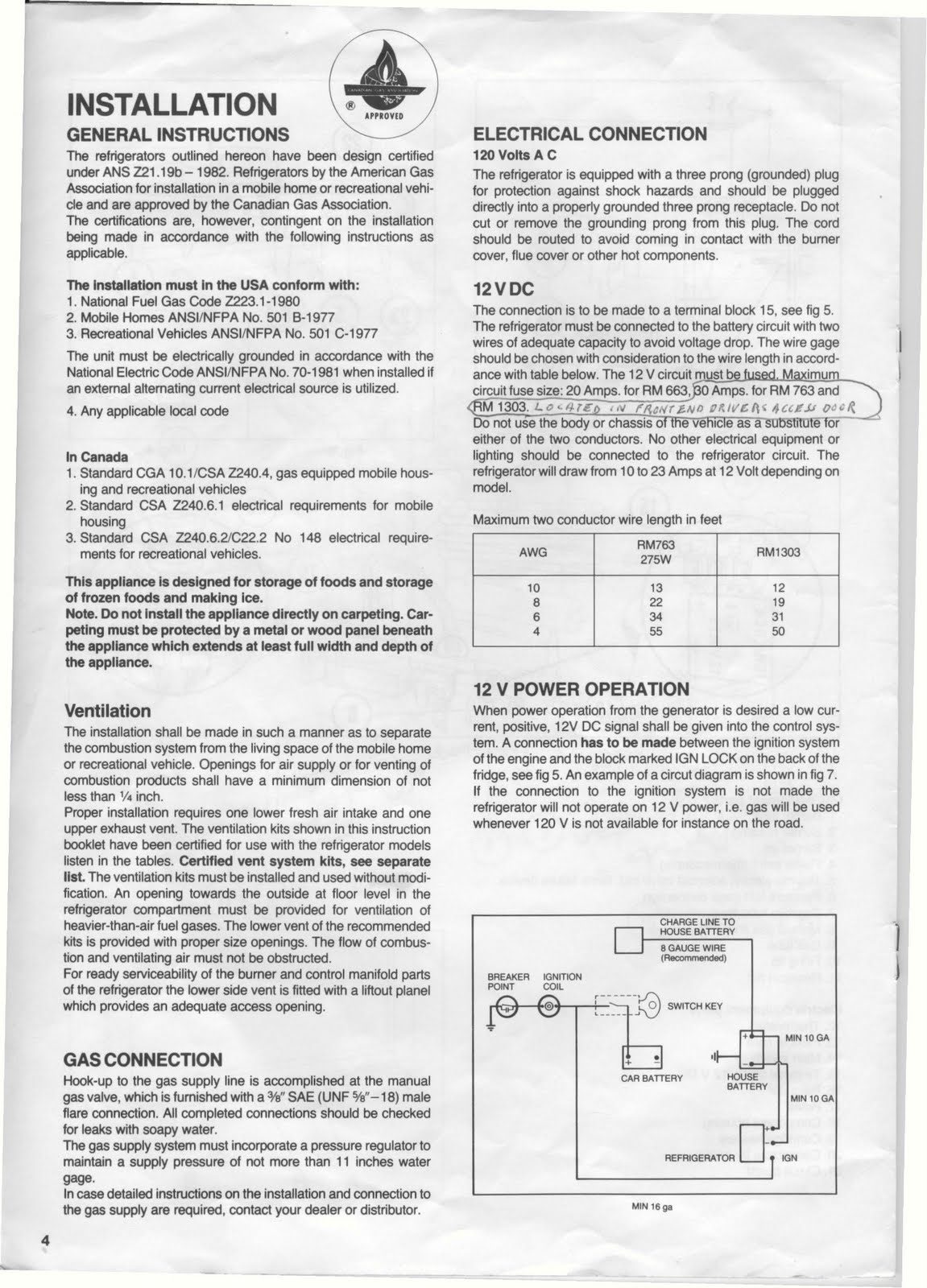 1983 Fleetwood Pace Arrow Owners Manuals: Dometic ... pace arrow motorhome wiring diagram for 